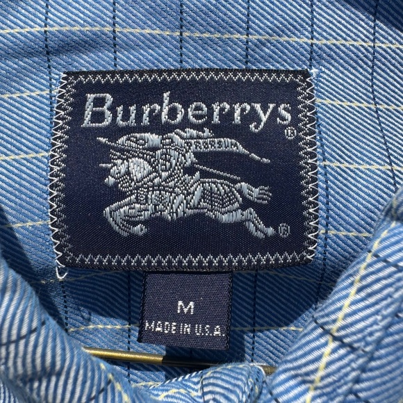 Burberry Men’s Blue Plaid Button Down Dress Shirt Size Medium - Picture 4 of 4